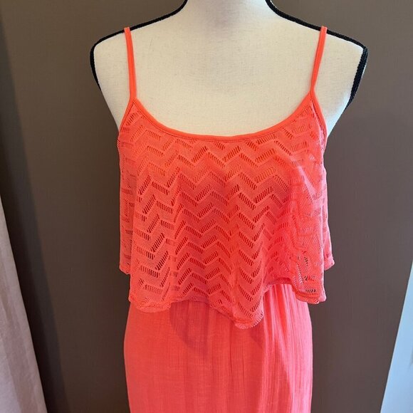 Trixxi Women's Coral/Orange Summer and/or Vacation Dress, Size Medium - Picture 2 of 11